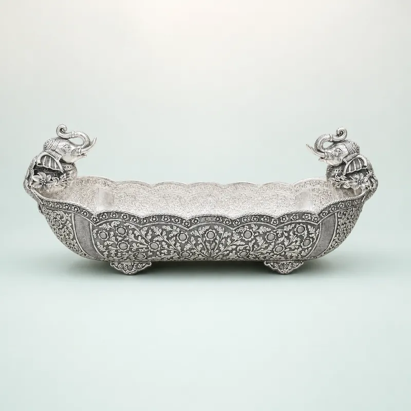 925 Silver Basket / Bowl - front - 925 Sterling Silver