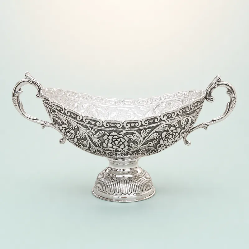 925 Silver Basket/Bowl - front - 925 Sterling Silver