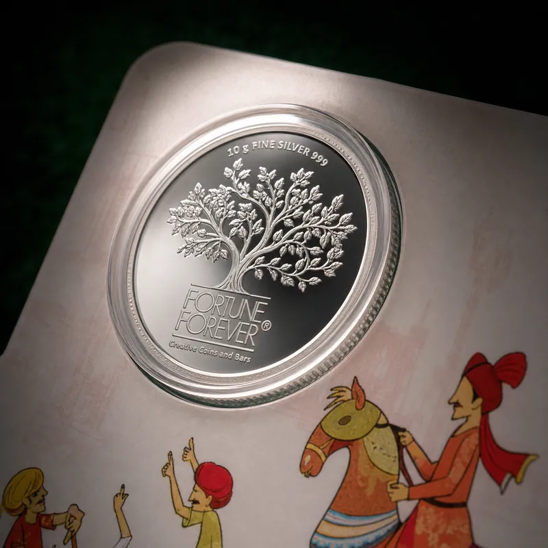 Baraat Procession Coin Card · 10 g Fine Silver 999 - alternate view - 925 Sterling Silver