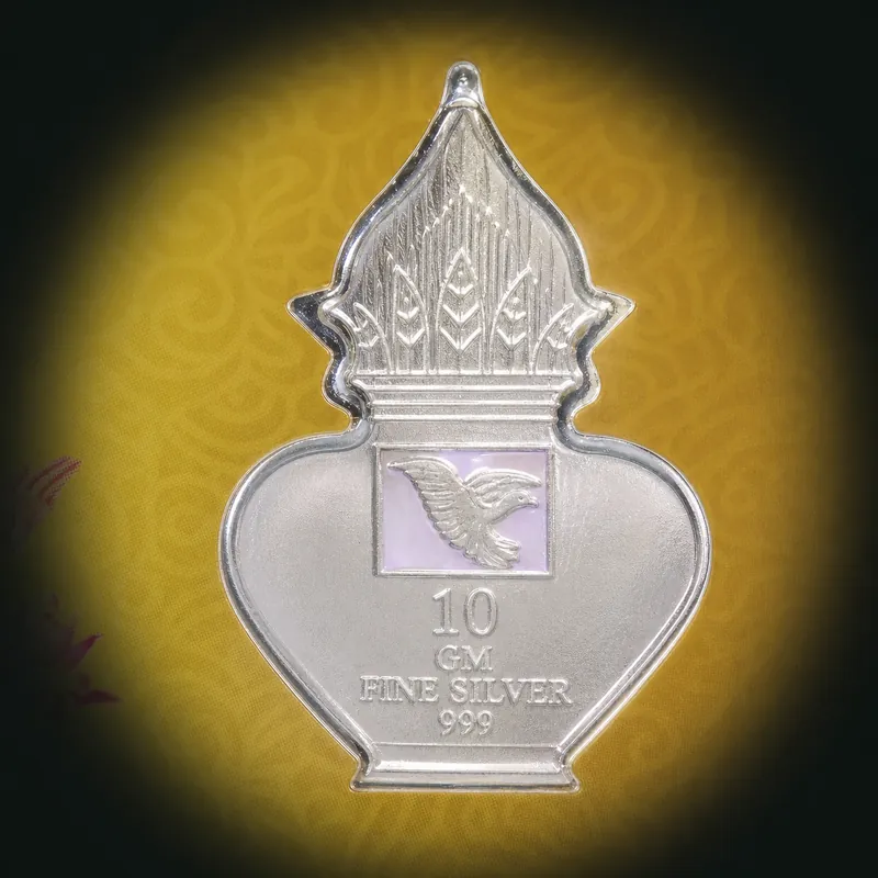 Lakshmi Kalash 10 Gram Fine Silver Coin Card - alternate view - 925 Sterling Silver