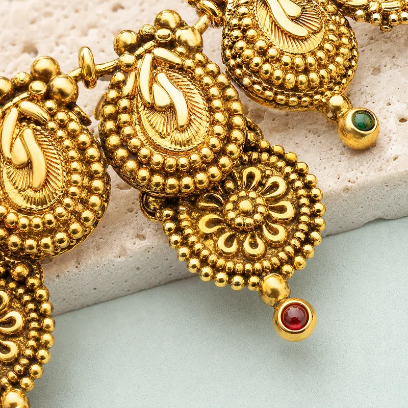 Mango-Mala Necklace — antique gold-polished manga-malai - alternate view - 925 Sterling Silver