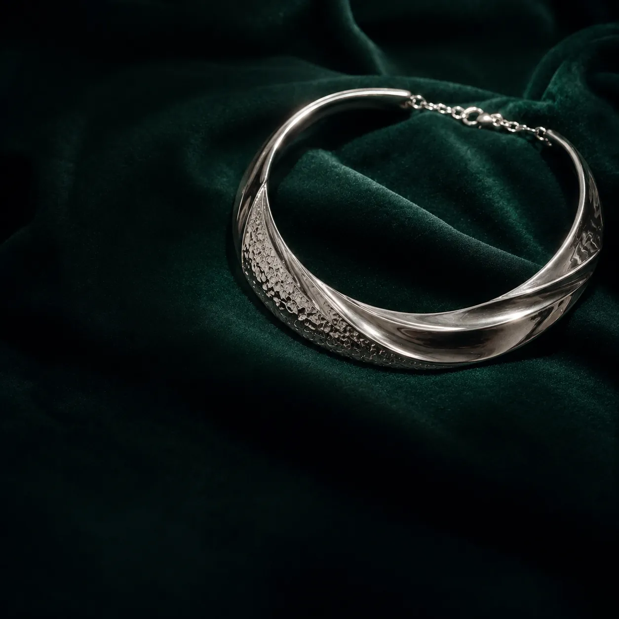 Sterling silver collar necklace and earrings styled for the grand-gesture gift edit